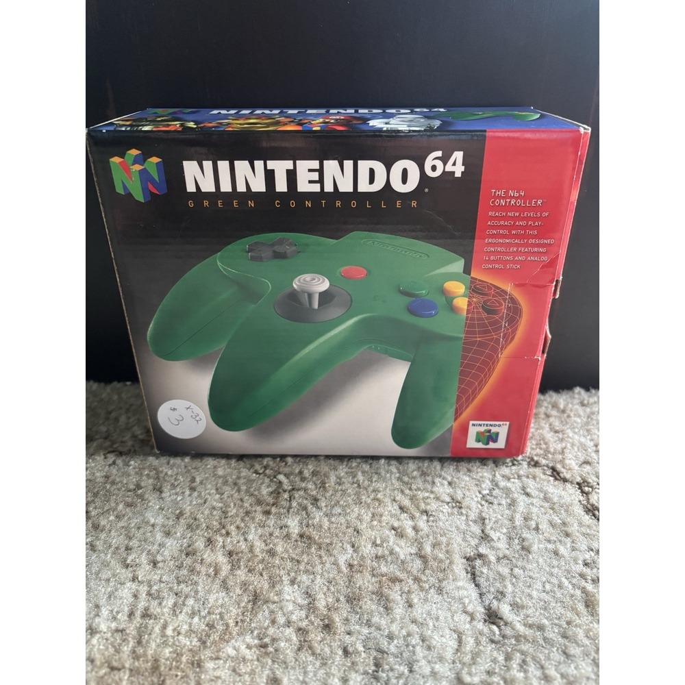 Nintendo 64 N64 Official Green Controller Empty Box Only Original Packaging